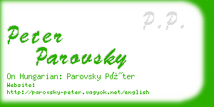 peter parovsky business card